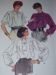 8804 VOG EZ 80S SS-LS PULLOVER TUCK BLOUSE PATTERN 8
